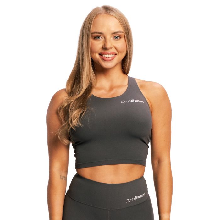 Ženski sportski top BEAT Charcoal - GymBeam XL