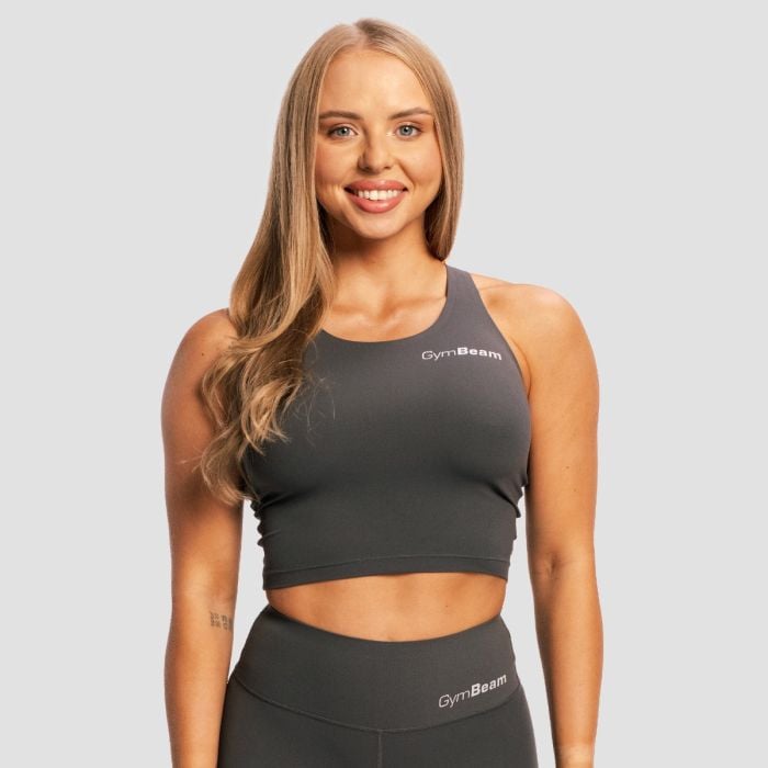 Ženski sportski top BEAT Charcoal - GymBeam XL