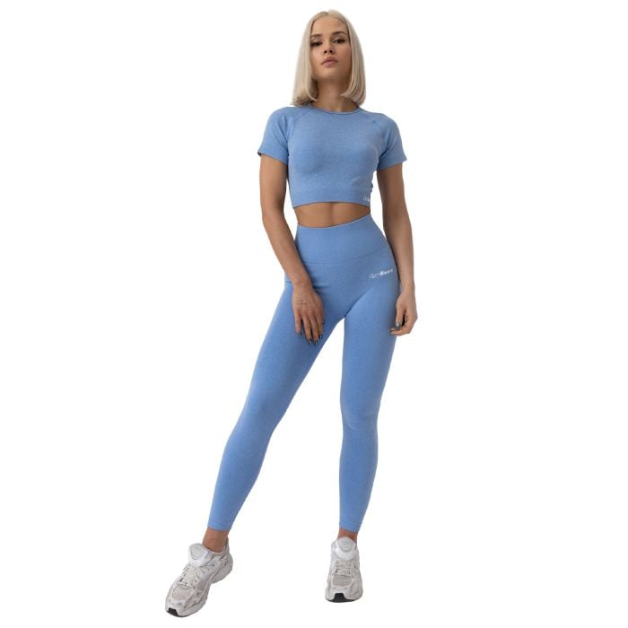 Ženski crop top FLO Blue - GymBeam XL