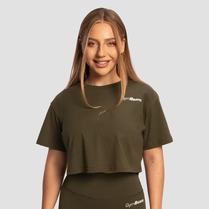 Ženski Crop Top Limitless Espresso - GymBeam S