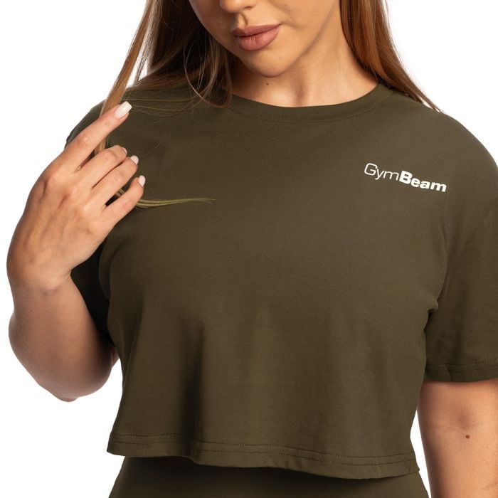 Ženski Crop Top Limitless Espresso - GymBeam S