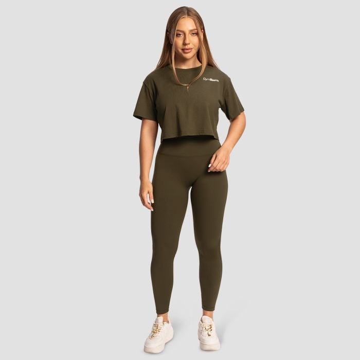 Ženski Crop Top Limitless Espresso - GymBeam S