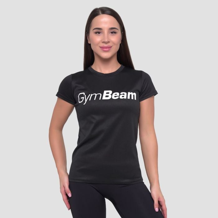 Ženska majica Mesh Essence Black - GymBeam S
