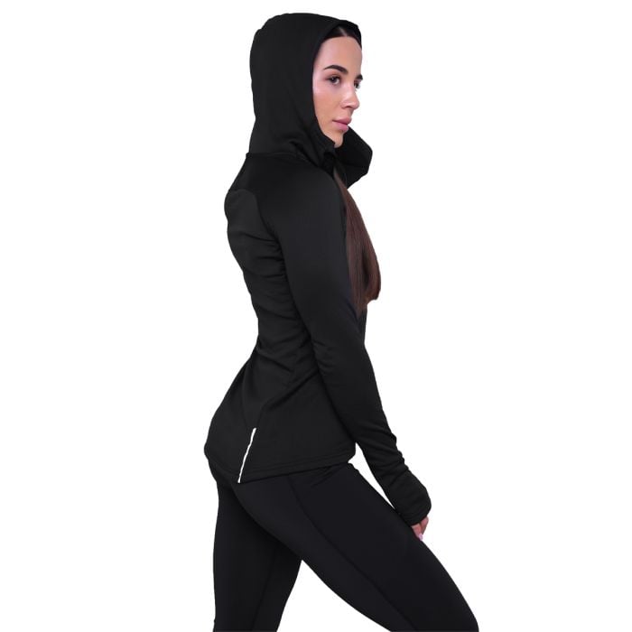 Ženska majica za trčanje 1/2 Zip Black - GymBeam S