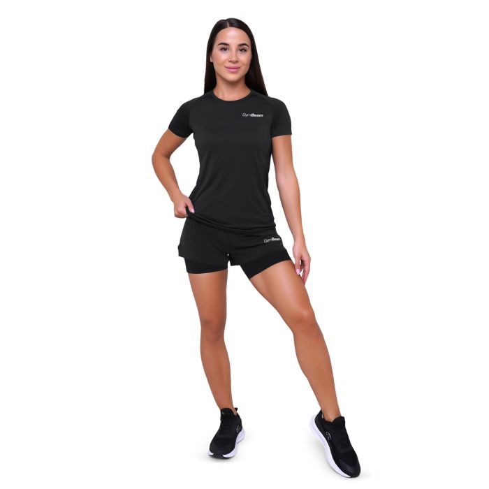Ženska majica za trčanje Pulse Black - GymBeam L