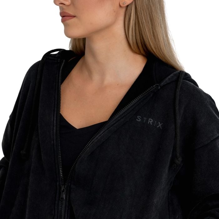 Ženska dukserica Zip Up Washed Black - STRIX M