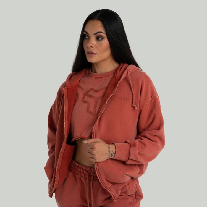 Ženska dukserica Zip Up Washed Terra - STRIX S