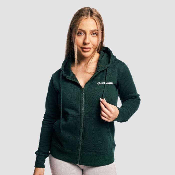 Women‘s Zipper Hoodie Pine - GymBeam M