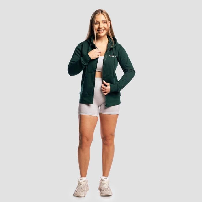 Women‘s Zipper Hoodie Pine - GymBeam M