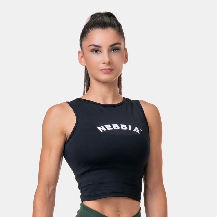 Ženska majica bez rukava Fit & Sporty Black - NEBBIA