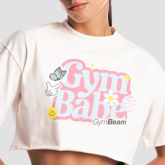 Ženska majica GymBabe Cream - GymBeam S