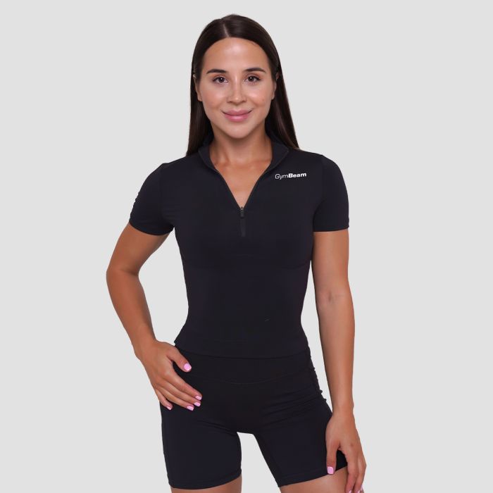 Ženska majica Ignite Cropped Black - GymBeam S