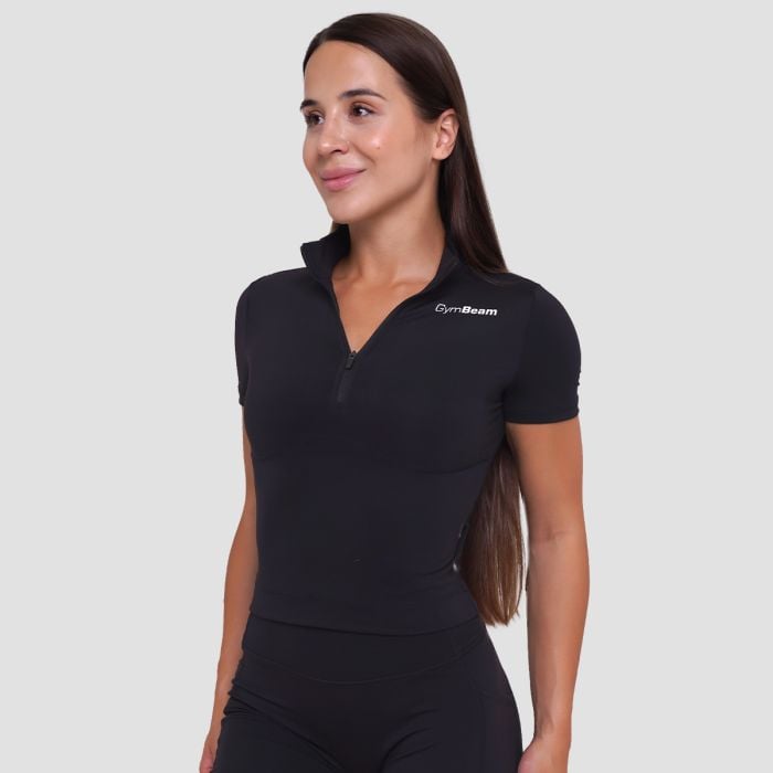 Ženska majica Ignite Cropped Black - GymBeam S