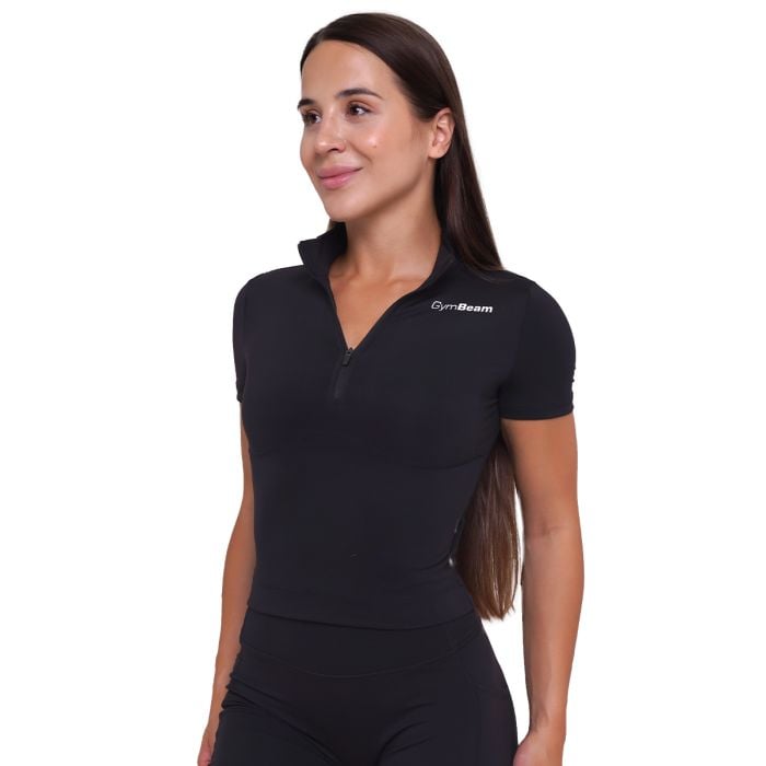 Ženska majica Ignite Cropped Black - GymBeam S