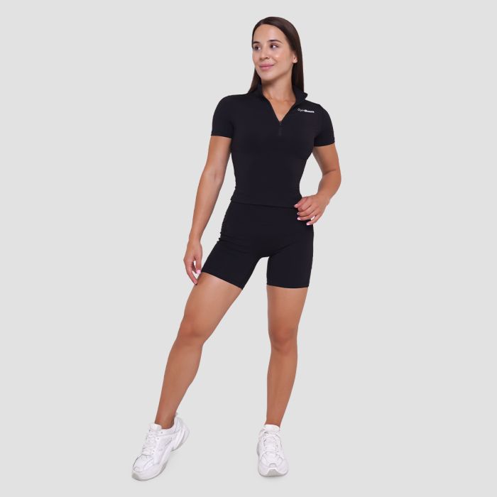 Ženska majica Ignite Cropped Black - GymBeam S