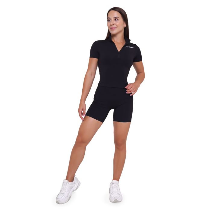Ženska majica Ignite Cropped Black - GymBeam S