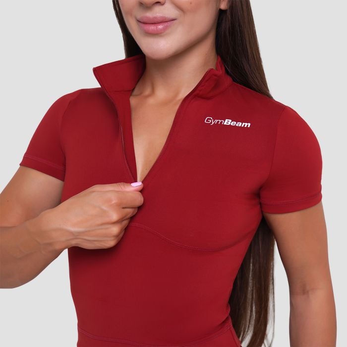 Ženska majica Ignite Cropped Dark Red - GymBeam S