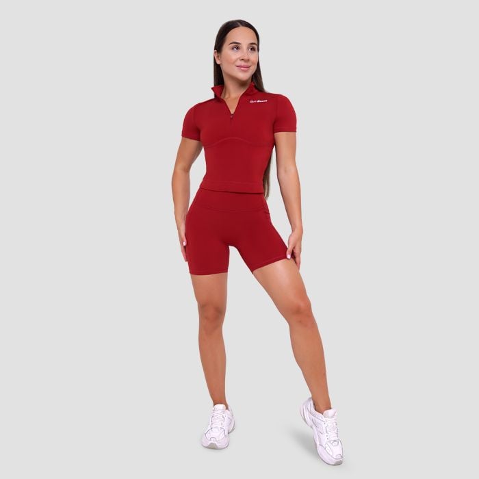 Ženska majica Ignite Cropped Dark Red - GymBeam S