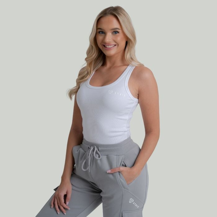 Ženska majica bez rukava Ribbed White - STRIX S