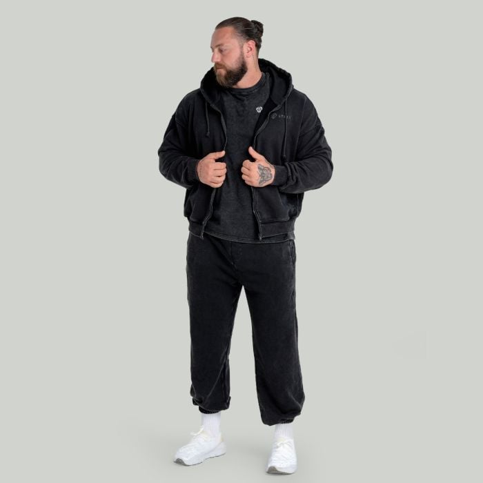 Muška dukserica Zip Up Washed Black - STRIX M