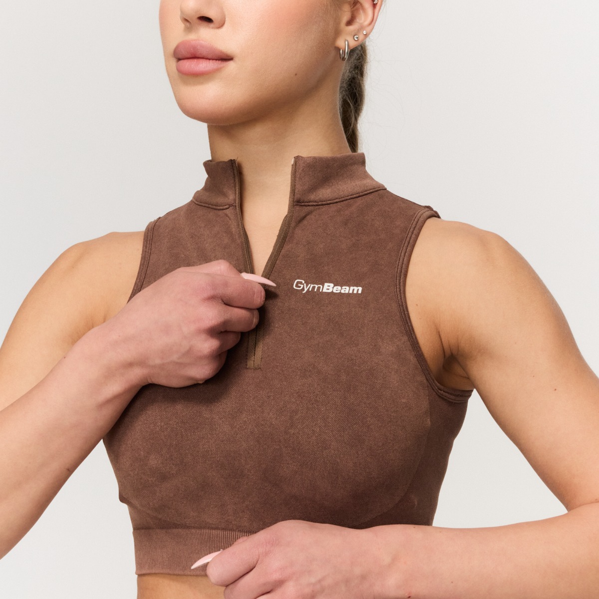 Ženski bešavni sportski grudnjak Fierce Brown - GymBeam