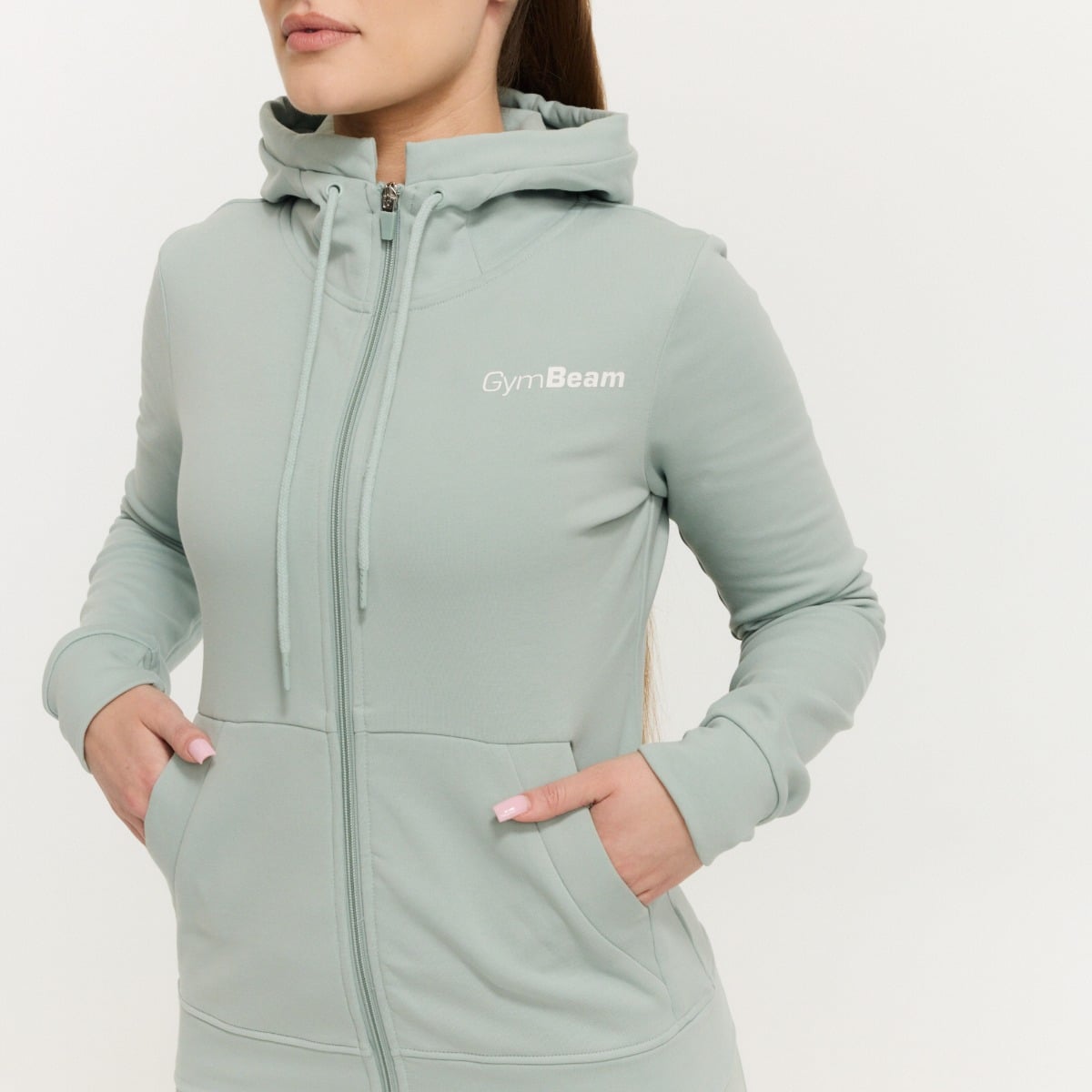 Ženska dukserica Limitless Zip Up Eucalypt - GymBeam