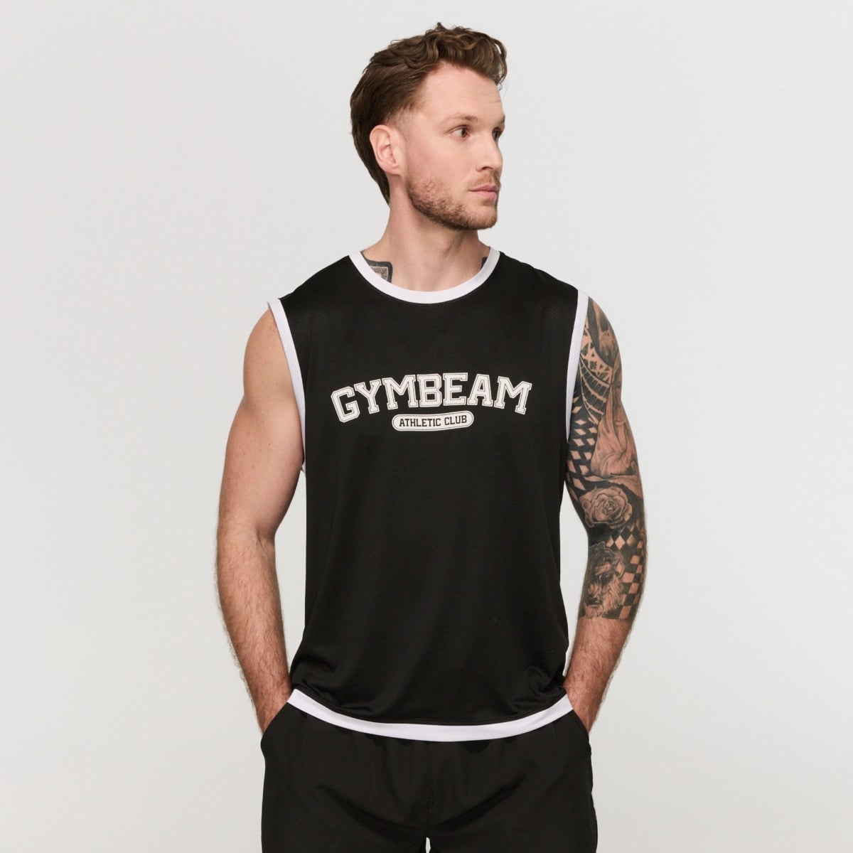 Muška majica bez rukava Varsity Black - GymBeam