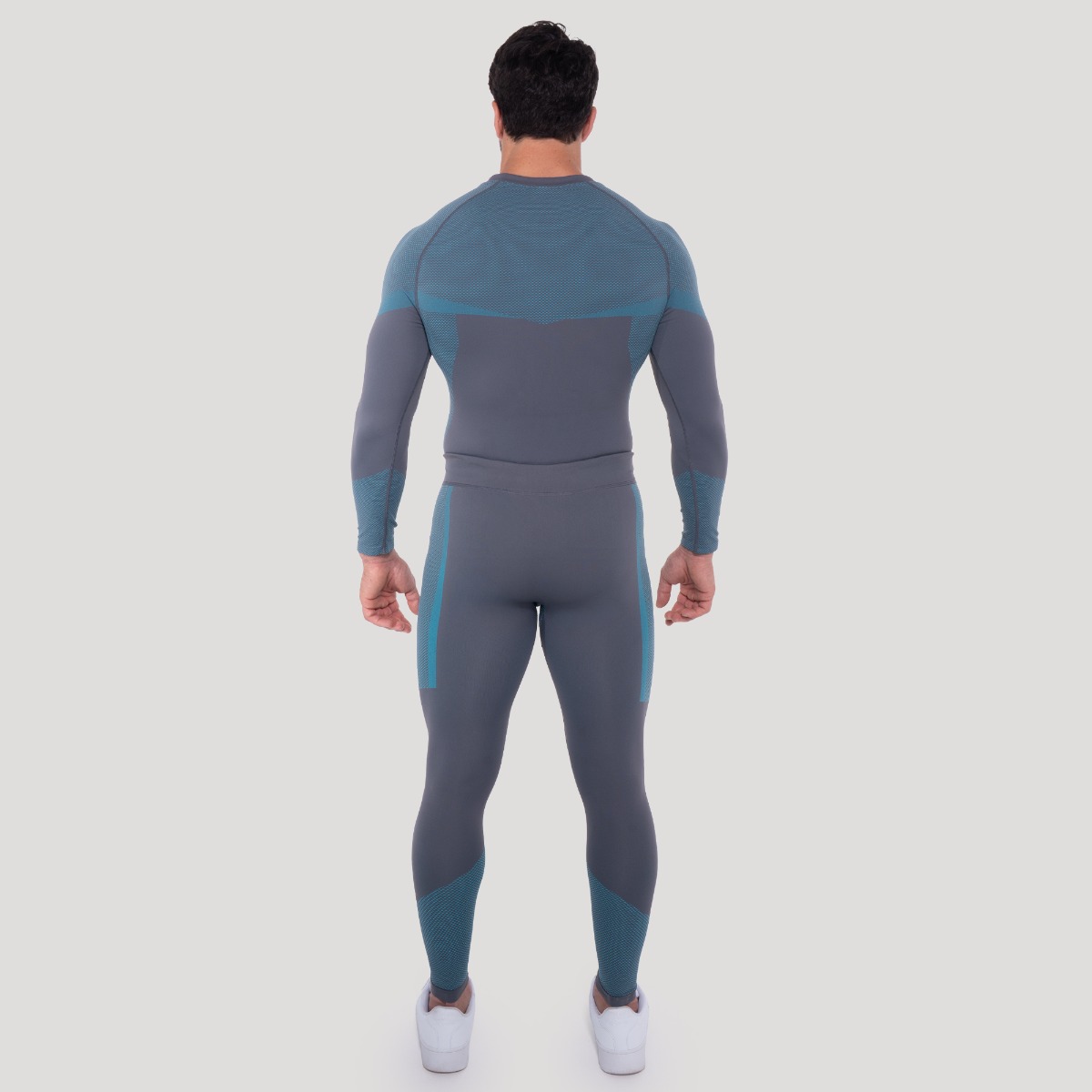 GymBeam OG1 Seamless Leggings Grey/Blue - Veličina: L | Boja: Sivá | Težina: 0,25 g | Pakiranje: 82 · záber 7