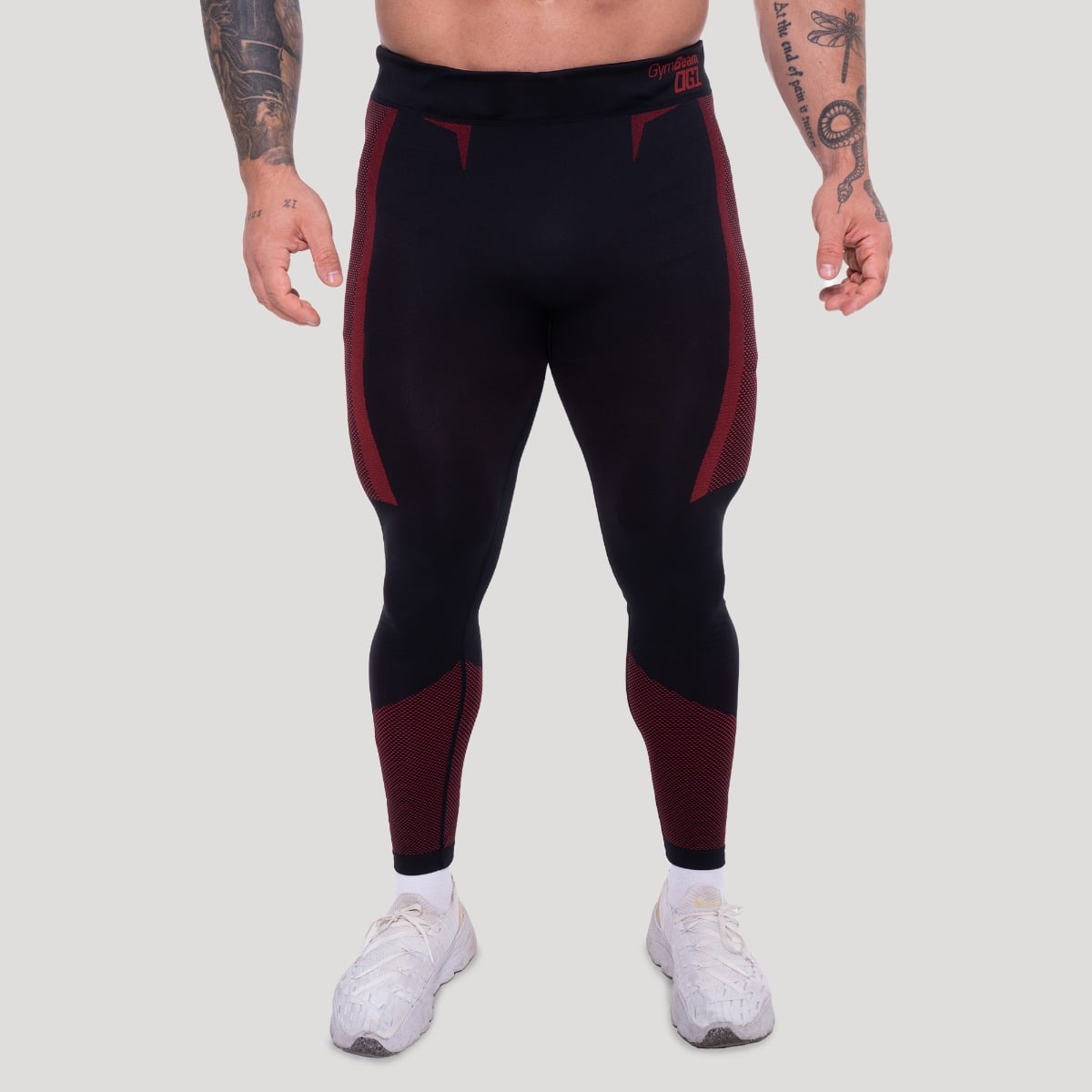 Muške tajice OG1 Seamless Black/Red - GymBeam