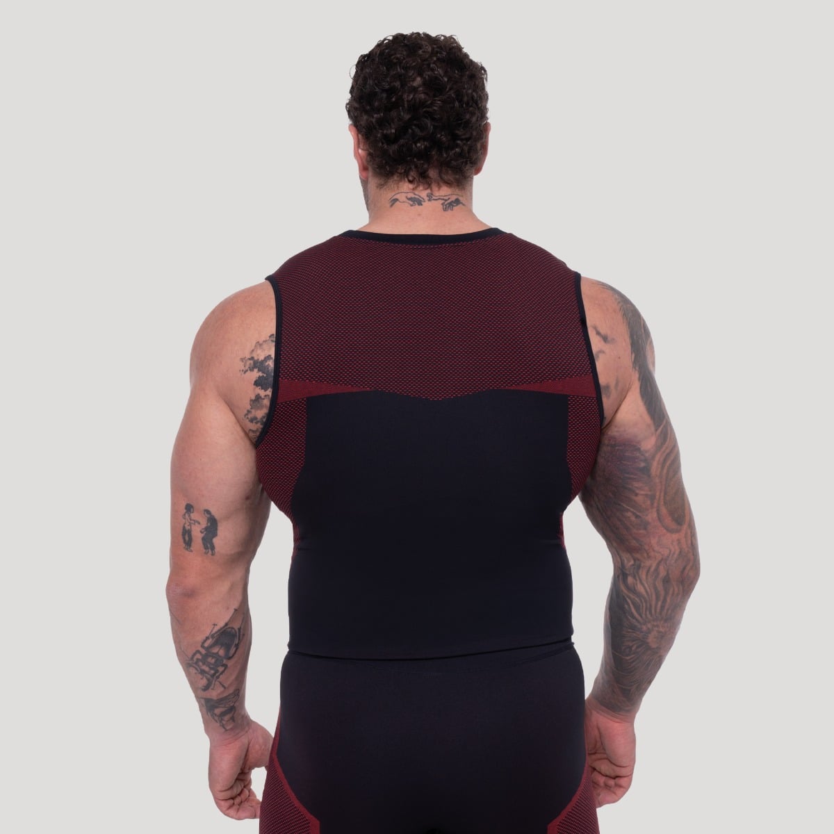Majica bez rukava OG1 Seamless Black/Red - GymBeam