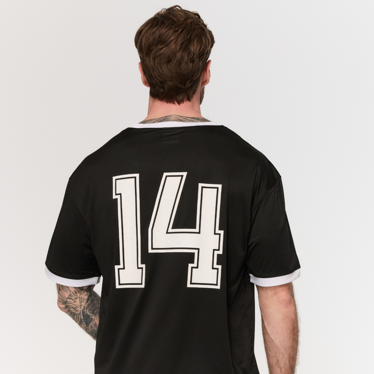 Muška oversized majica kratkih rukava Varsity Black - GymBeam