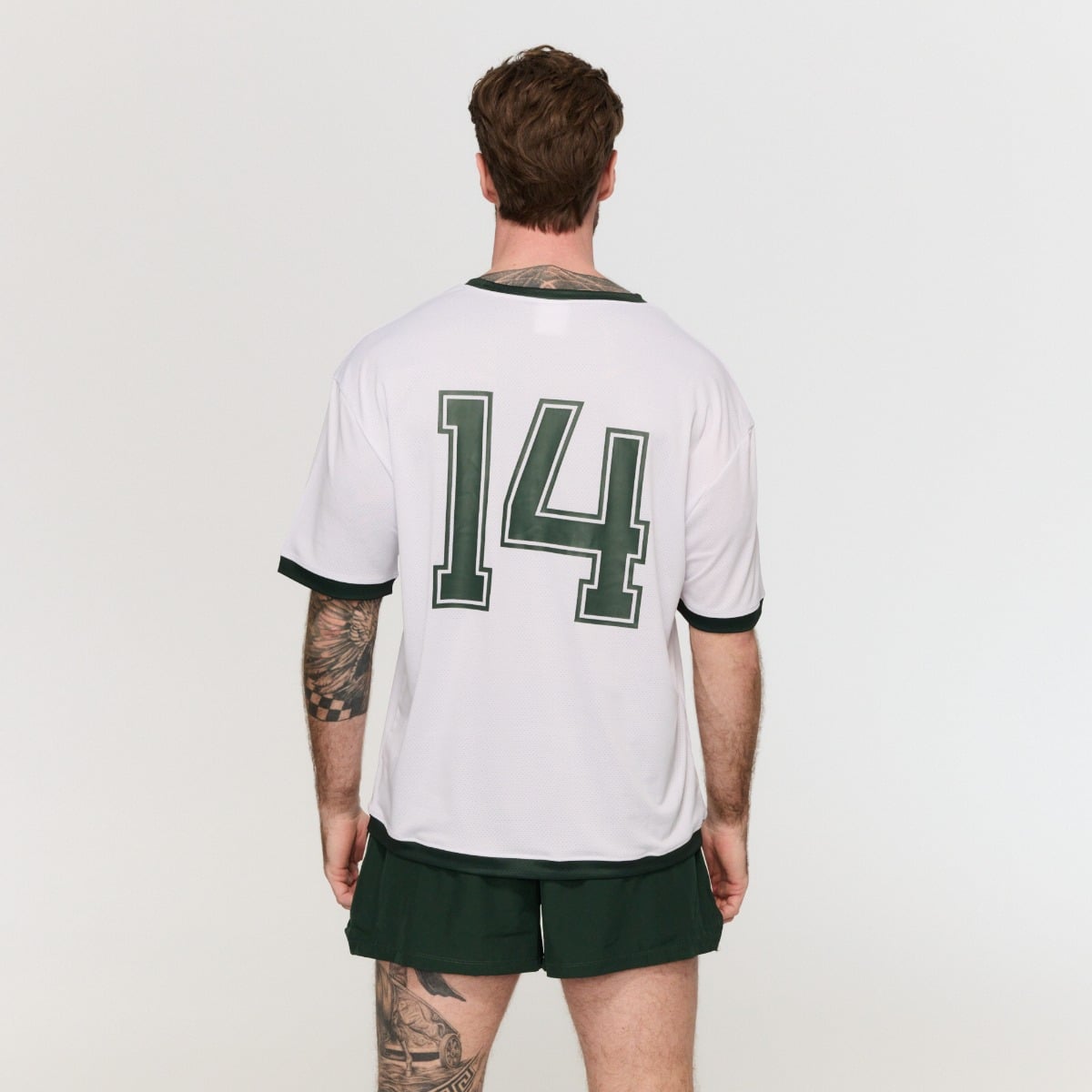 Muška oversized majica kratkih rukava Varsity White - GymBeam