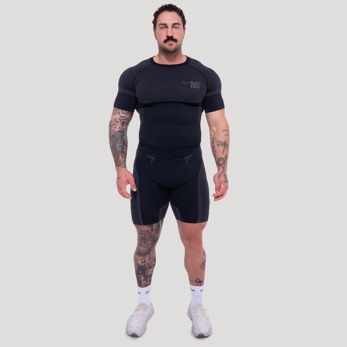 GymBeam OG1 Seamless Shorts Black/Grey - Veličina: XXL | Boja: Crna | Težina: 0,195 g | Pakiranje: 105 · záber 6