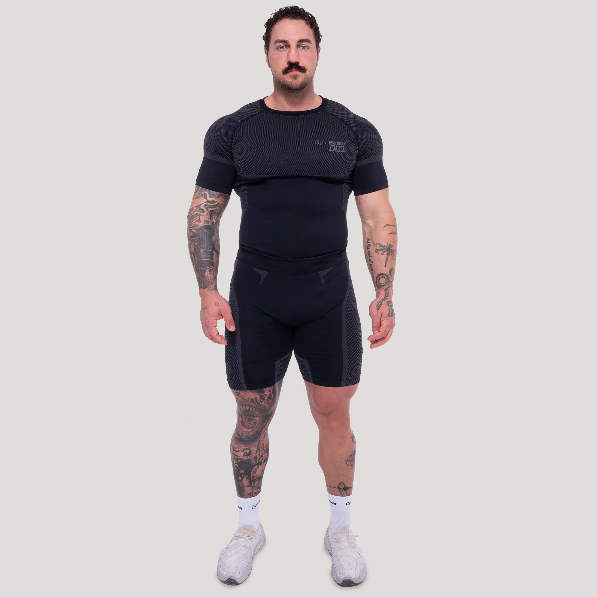 GymBeam OG1 Seamless T-shirt Black/Grey - Veličina: S | Boja: Crna | Težina: 0,2076 g | Pakiranje: 90 · záber 7