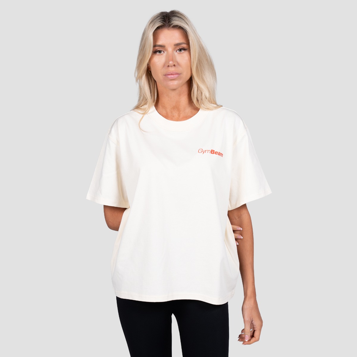 GymBeam Prague T-shirt Cream - Veličina: S | Boja: Krem | Težina: 0,2156 g | Pakiranje: 37 · záber 7