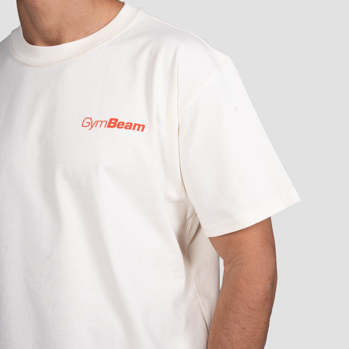 GymBeam Prague T-shirt Cream - Veličina: S | Boja: Krem | Težina: 0,2156 g | Pakiranje: 37 · záber 8
