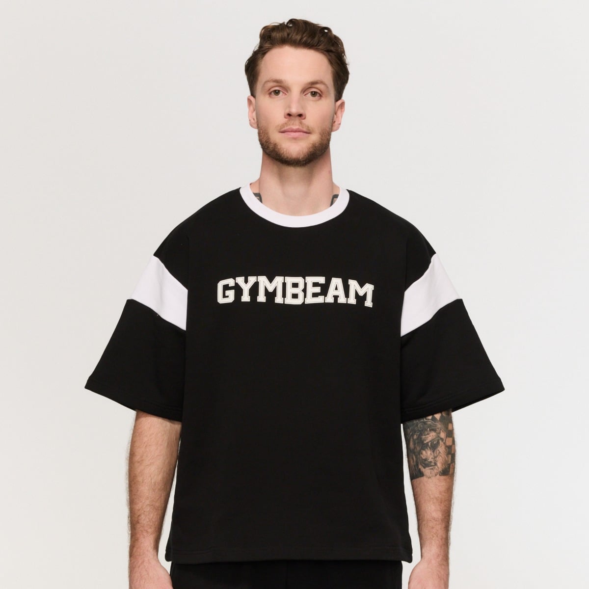 Muška majica Premium Heavyweight Varsity Black  - GymBeam