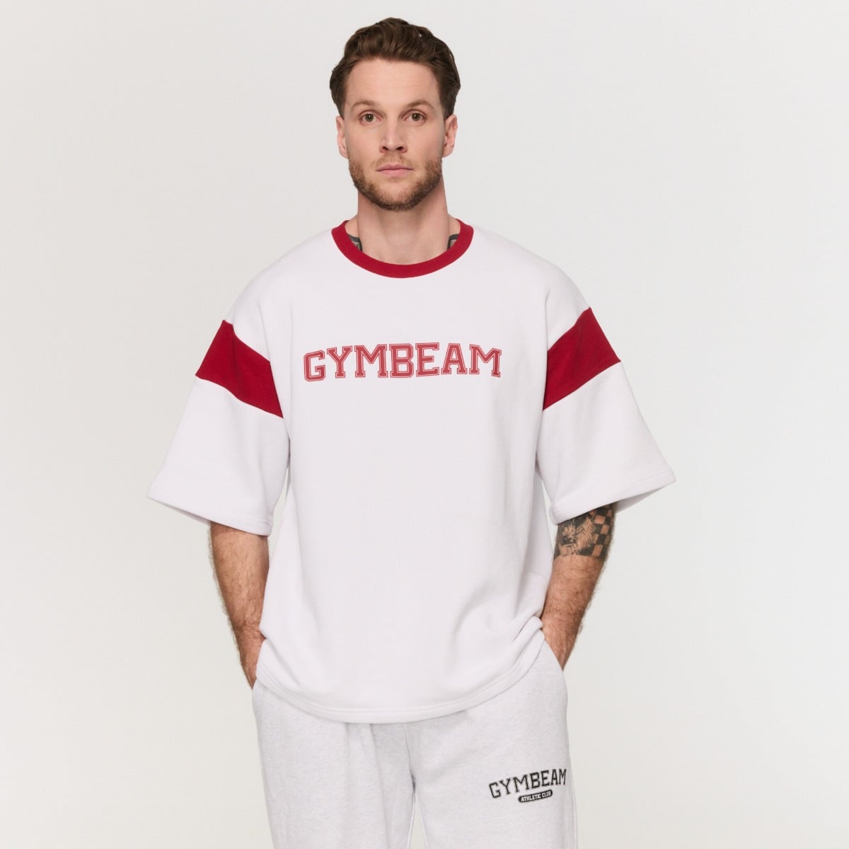 Muška majica Premium Heavyweight Varsity White  - GymBeam