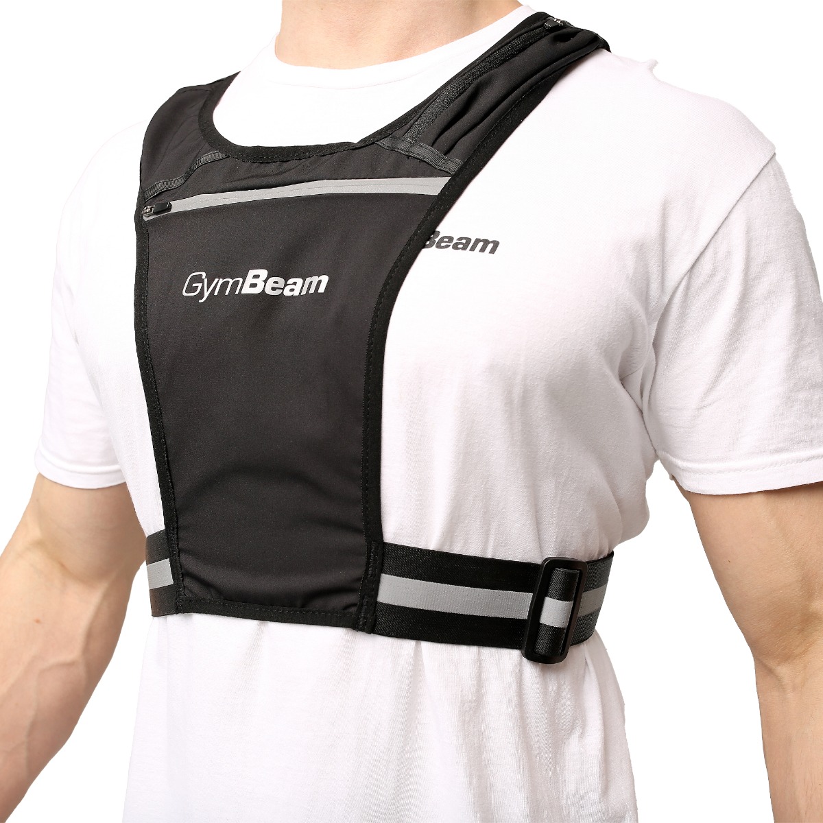 GymBeam Pulse Reflective Vest - Veličina: L, XL | Boja: Crna | Težina: 0,152 g | Pakiranje: 50 · záber 6