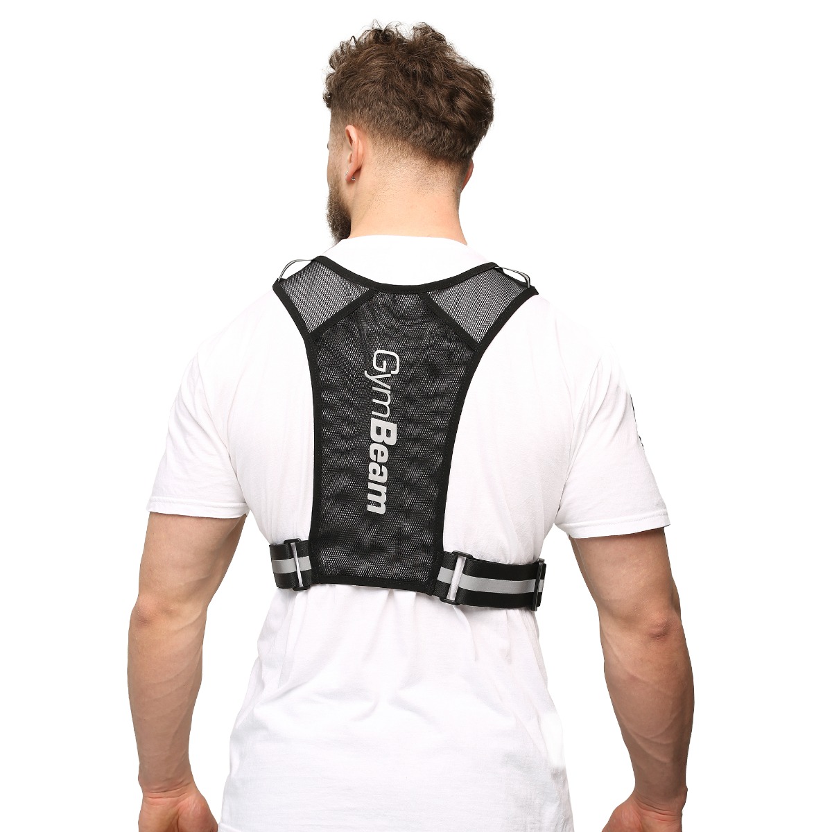 GymBeam Pulse Reflective Vest - Veličina: L, XL | Boja: Crna | Težina: 0,152 g | Pakiranje: 50 · záber 7