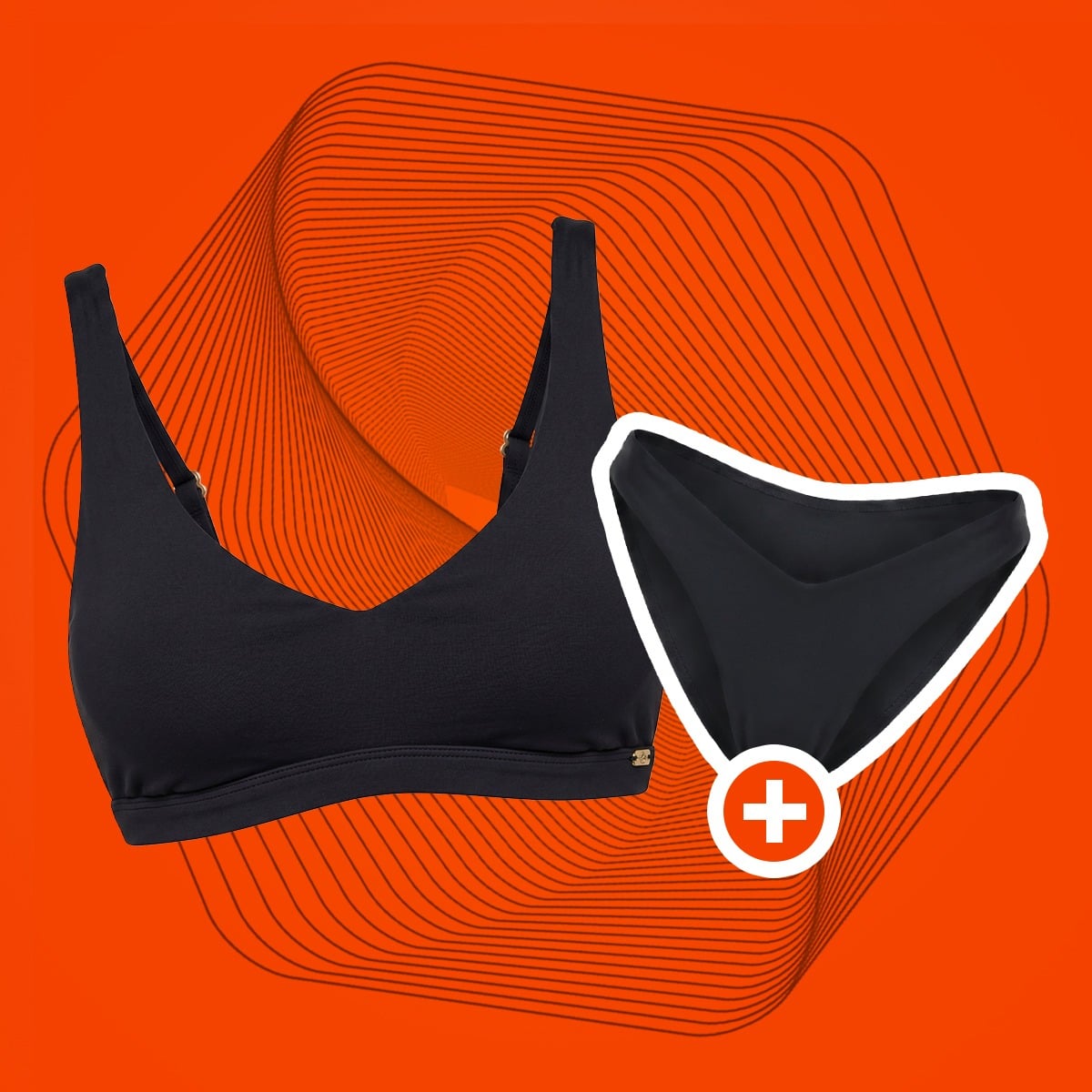 Gornji dio kupaćeg kostima Sports Black - GymBeam + poklon