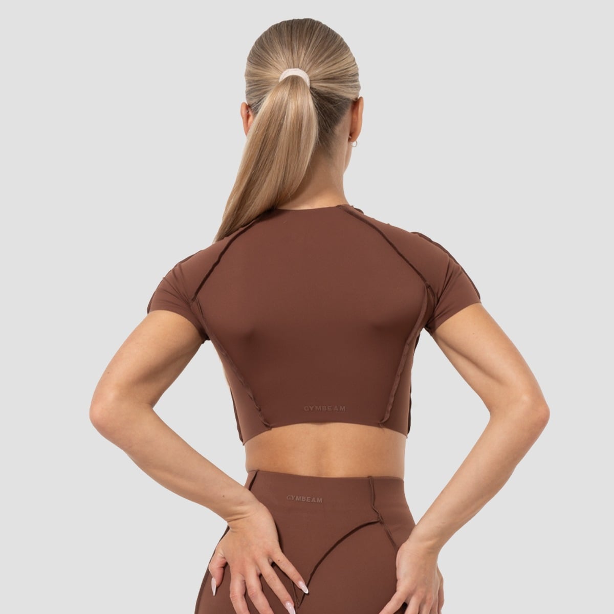 Women‘s Cosmo Cropped T-shirt Brown - GymBeam