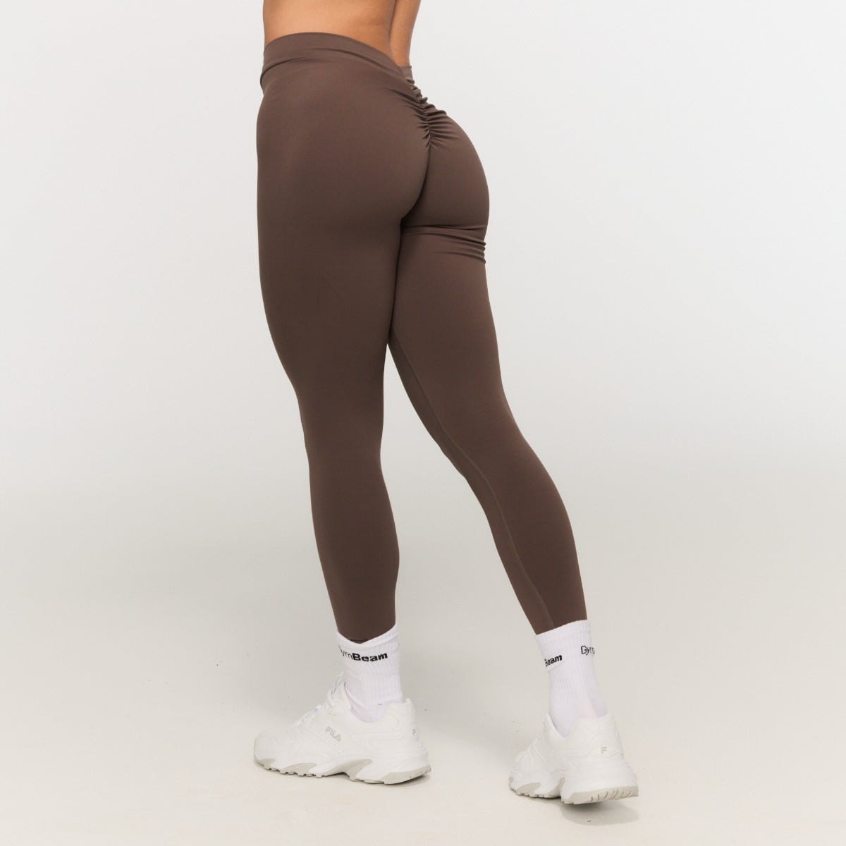 Women‘s Fierce V-back Leggings Cappuccino - GymBeam