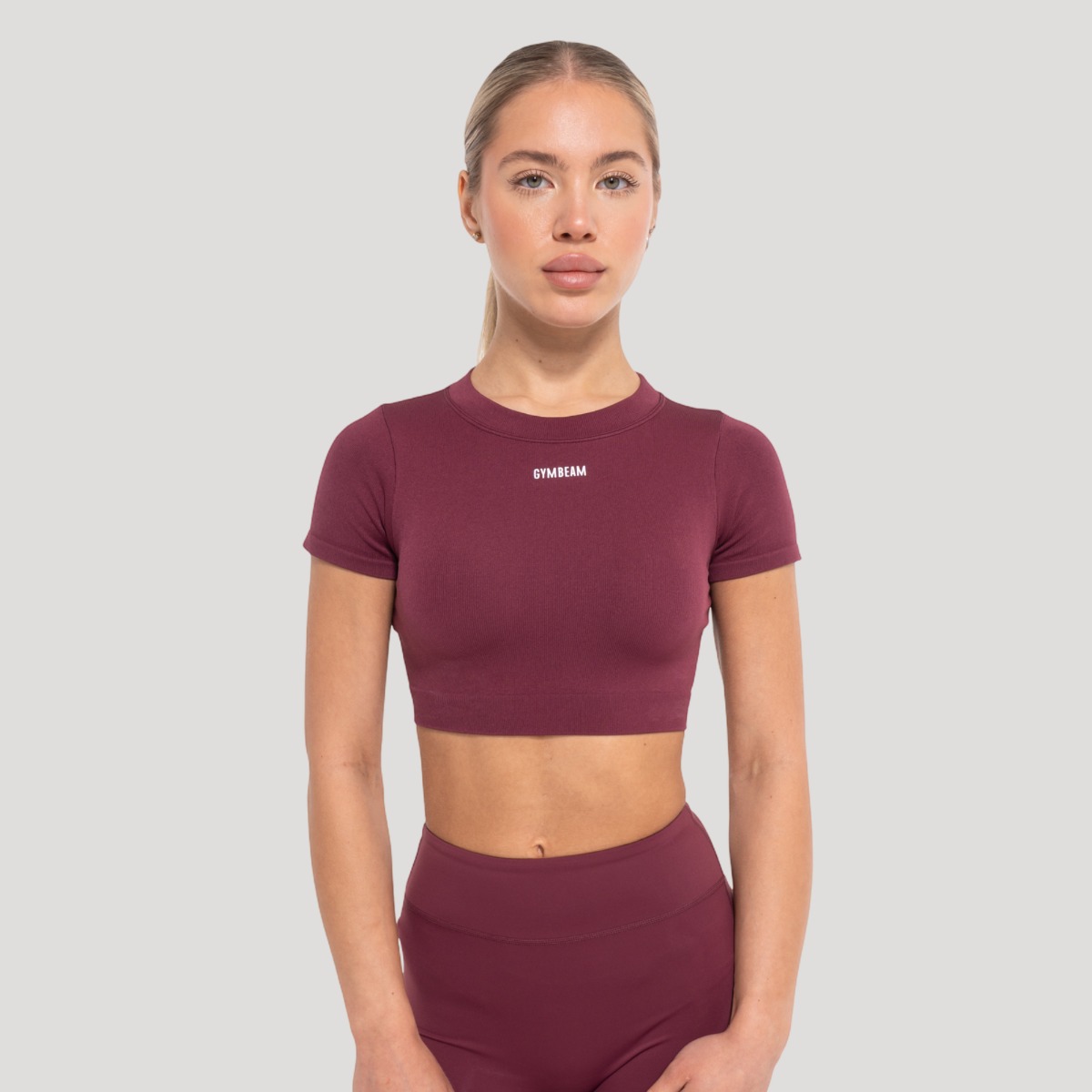 Ženska majica Crop Flow Wine - GymBeam