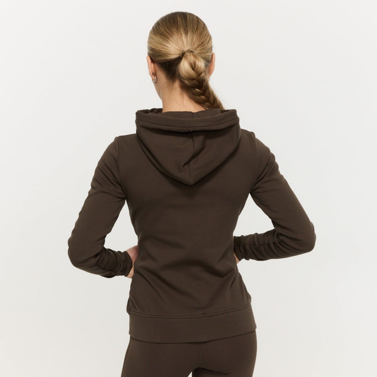 Ženska dukserica Limitless Zip Up Espresso - GymBeam