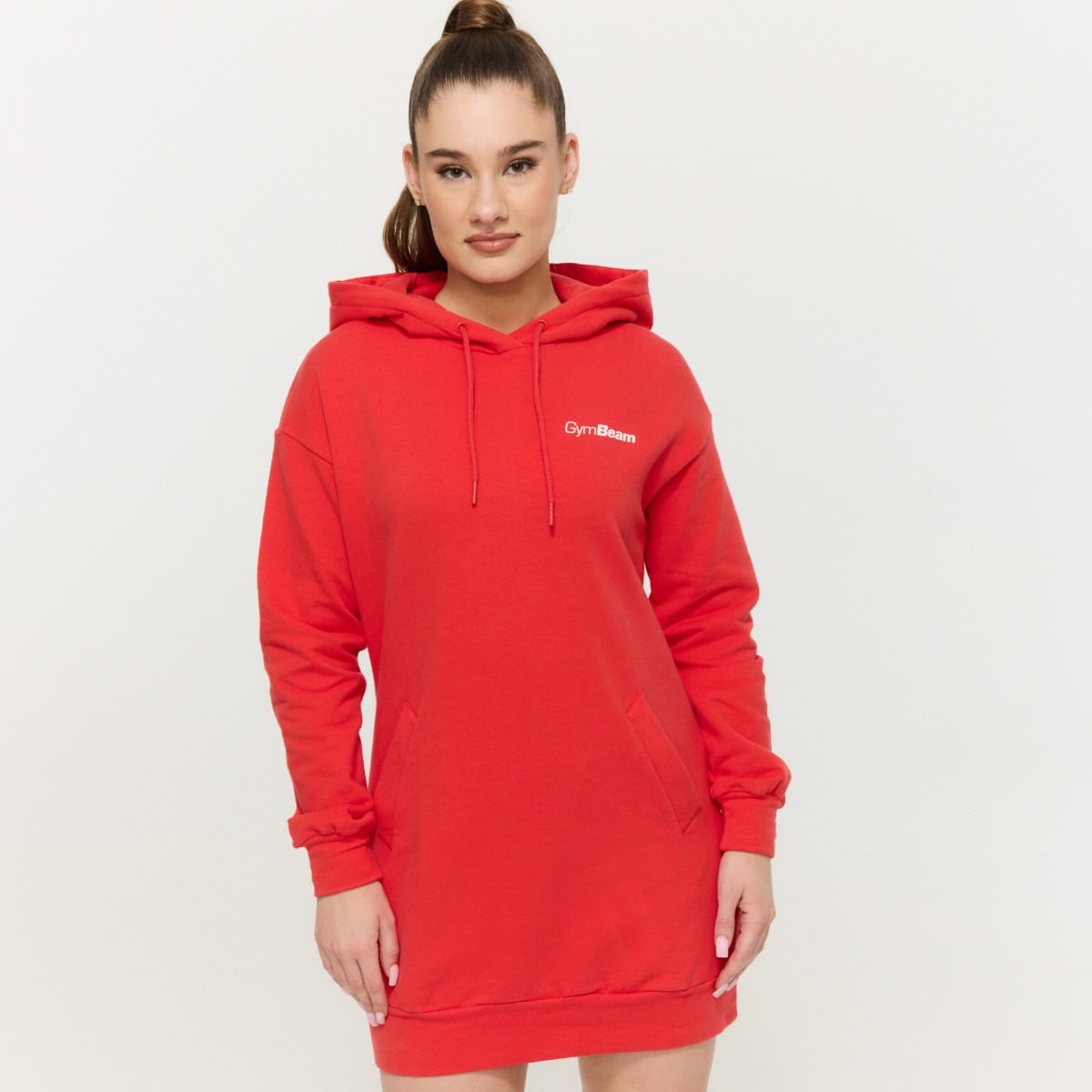 Ženska dukserica Limitless Longline Hot Red - GymBeam
