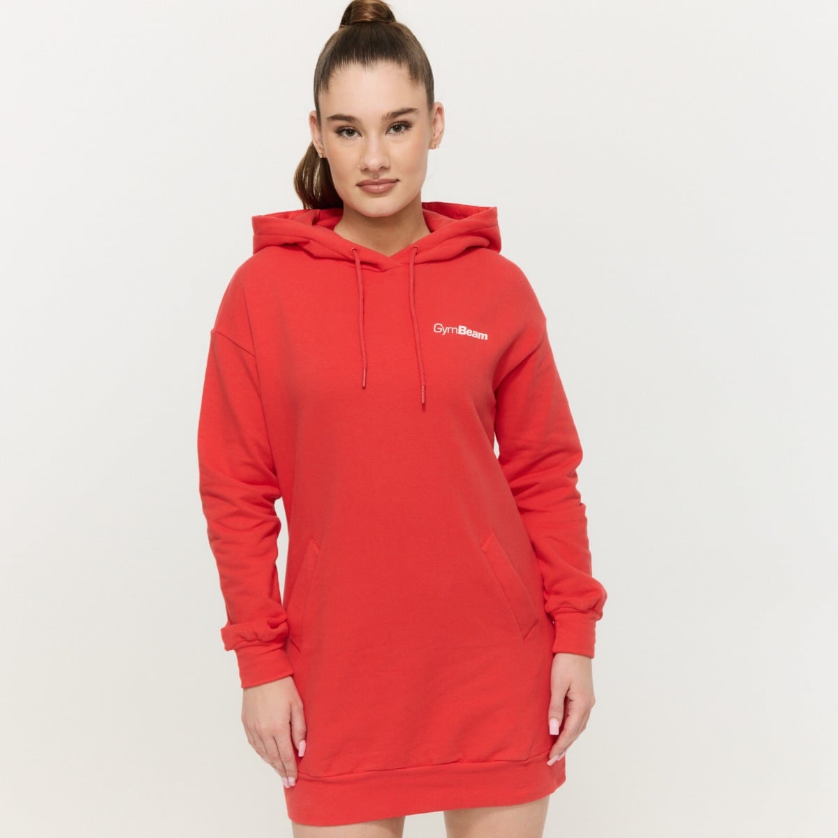 Ženska dukserica Limitless Longline Hot Red - GymBeam