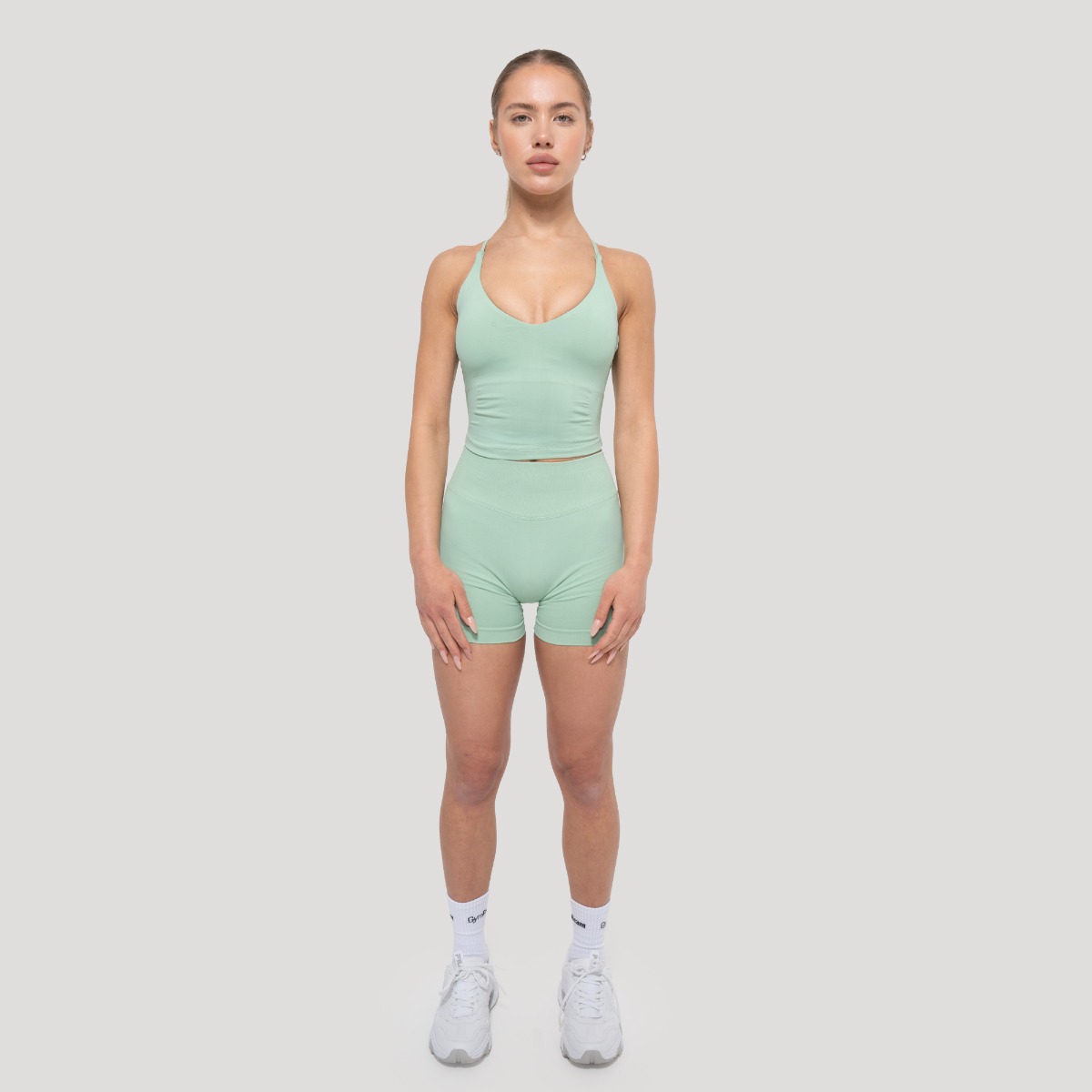GymBeam Ženska majica bez rukava Luma Pistachio - Veličina: S | Boja: Zelená | Težina: 0,107 g | Pakiranje: 140 · záber 6