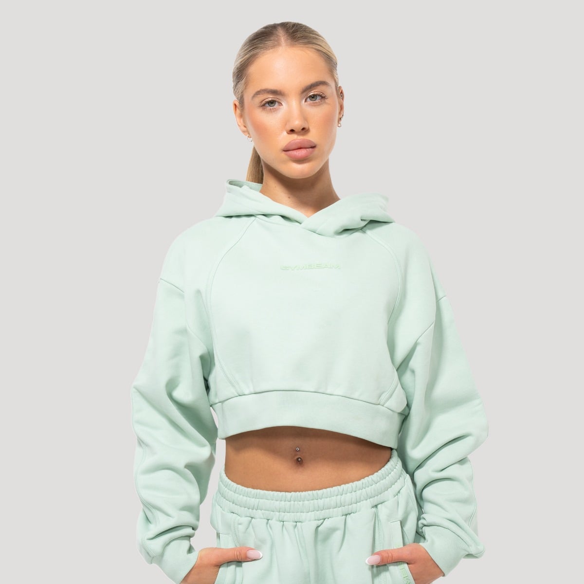 Women‘s Mochi Cropped Hoodie Green - GymBeam