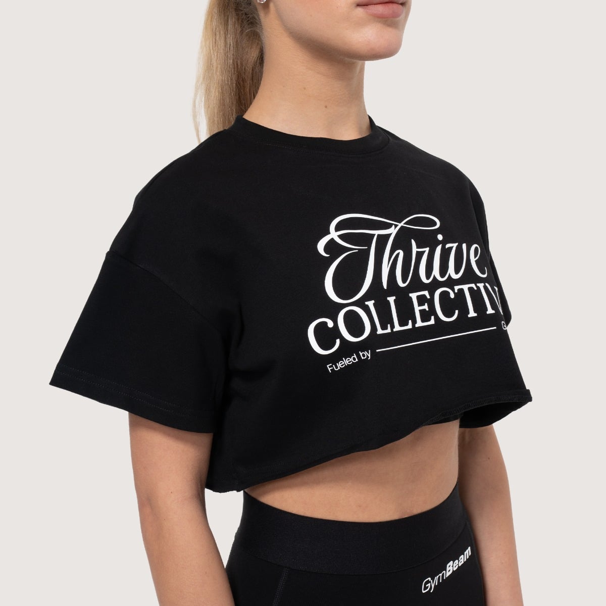 Ženski Crop Top Thrive Black - GymBeam